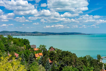 View from the abbey at the Balaton lakeの写真素材