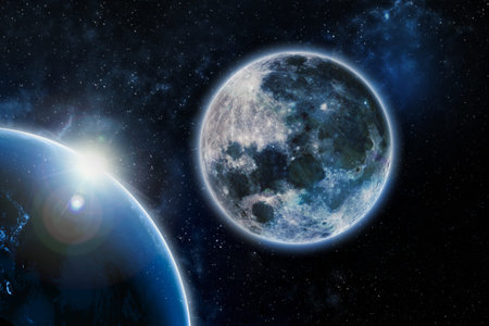 Moon and the Earth