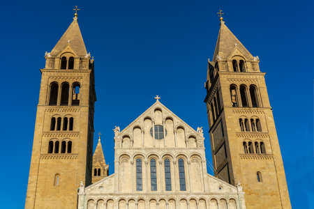 Basilica of St. Peter St. Paul, Pecs Cathedral in Hungary sunnyの写真素材