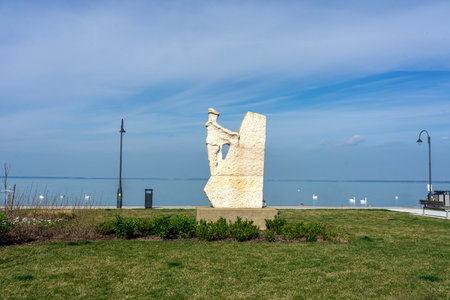 statue in Siofok Hungary lakesideの写真素材