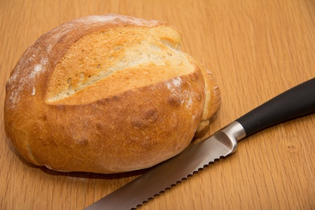 Bread and a Knifeの写真素材