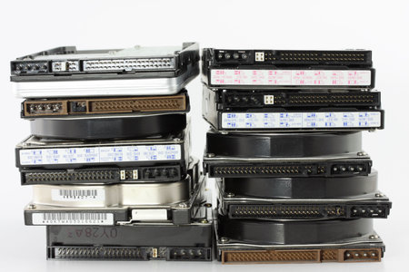a lot of computer hard disks