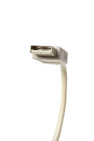 detail of a computer plug isolated on white background