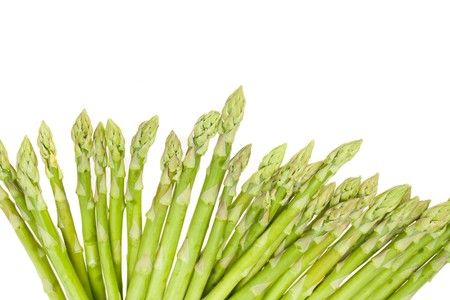fresh green asparagus isolated on white backgroundの写真素材