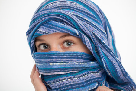 girl with a scarf around the head 