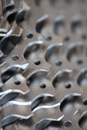 closeup of a bicycles gear 