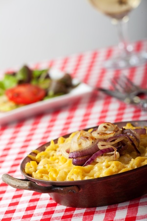 bavarian spaetzle noodles with cheeseの写真素材