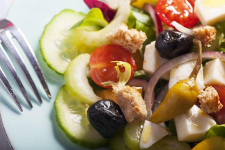 closeup of a fresh side salad の写真素材