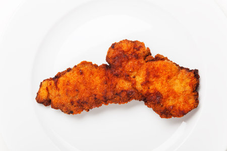 wiener schnitzel in the shape of austria 