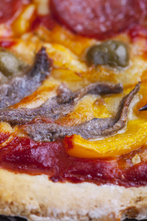 closeup of a pizzaの写真素材