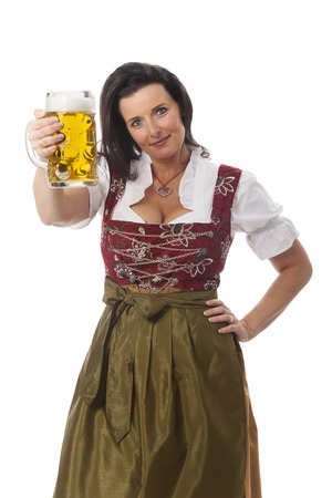 bavarian woman in a dirndlの写真素材
