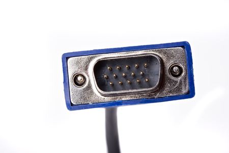 detail of a computer plug isolated on white backgroundの写真素材