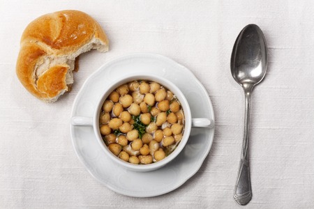 fresh broth with soup pearlsの写真素材