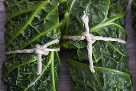 raw cabbage rouladesの写真素材