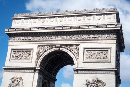 arc de triomphe in paris france の写真素材