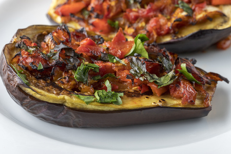 grilled stuffed aubergine a turkish dishの写真素材
