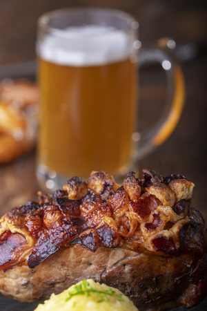 bavarian roasted pork with dumplingsの写真素材