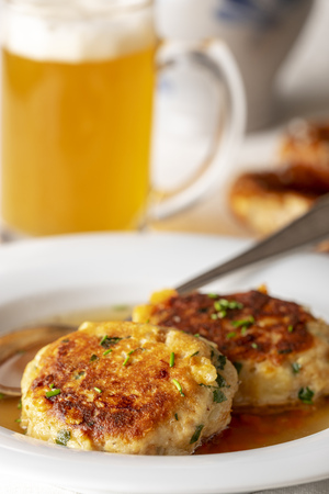 bavarian kaspressknoedel a cheese dumplingの写真素材