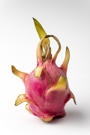 dragon fruit on white backgroundの写真素材