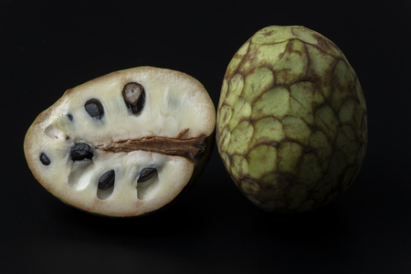 chirimoya fruit on white backgroundの写真素材