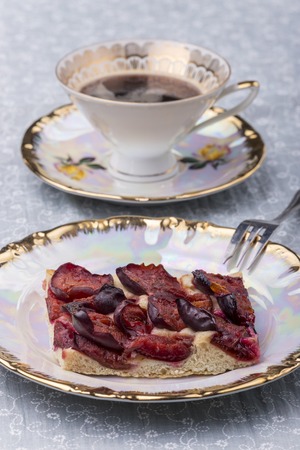 bavarian zwetschgendatschi, a local plum cakeの写真素材