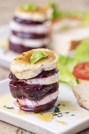 beetroot staple with goat cheeseの写真素材