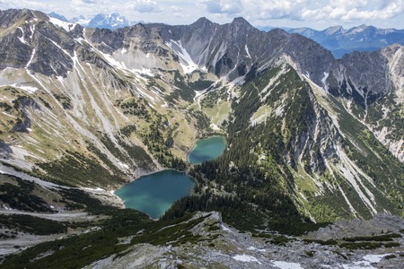 peaks of the Soierngruppe in Bavaria の写真素材