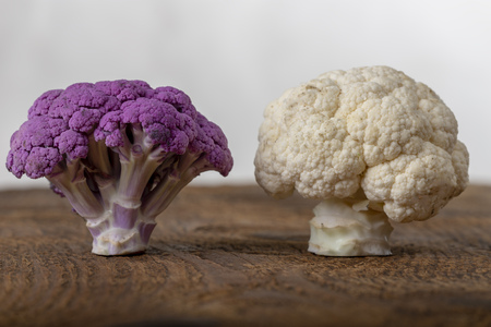 closeup of a purple cauliflower の写真素材