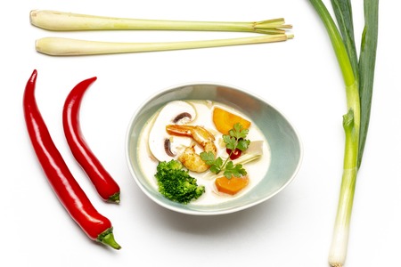 tom kha gai soup from thailandの写真素材