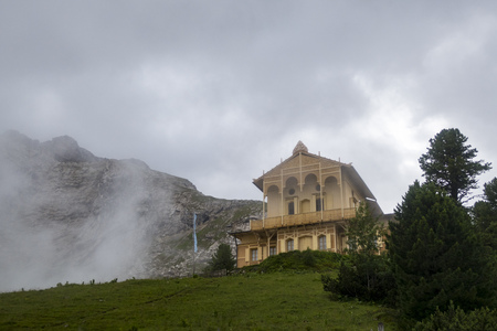 schachen hut in the bavarian alpsの写真素材