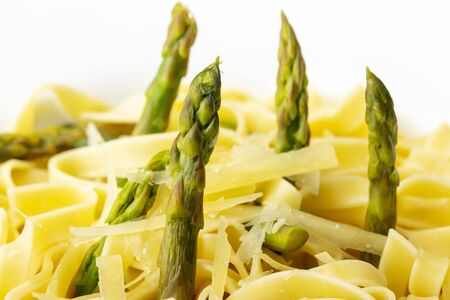 tagliatelle with asparagusの写真素材