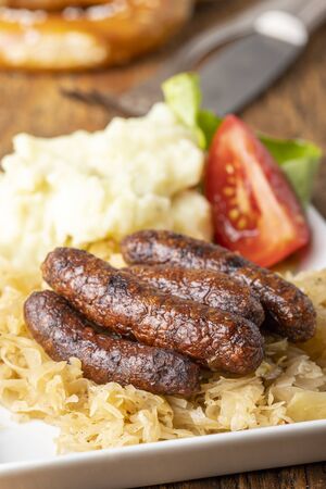 sausages with sauerkrautの写真素材