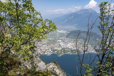 overview of riva del gardaの写真素材