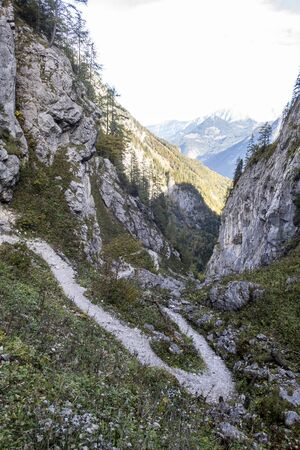 saugasse path in the steinernes meerの写真素材