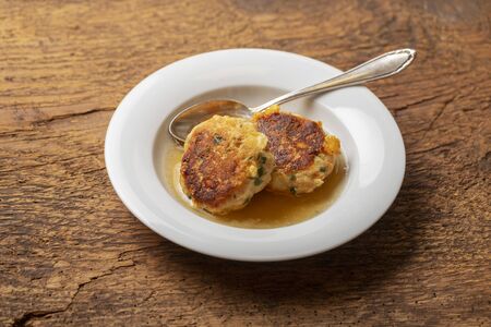 bavarian kaspressknoedel a cheese dumplingの写真素材