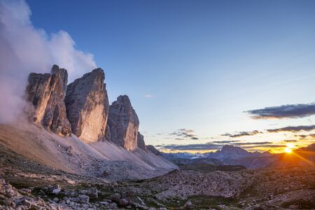 tre cime de lavaredo in italyの写真素材