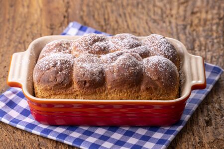 bavarian rohrnudel in a casseroleの写真素材
