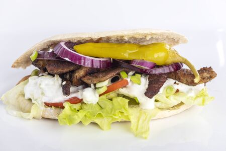 doener kebap in pita breadの写真素材