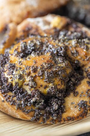 closeup of sweet poppy seed bunsの写真素材