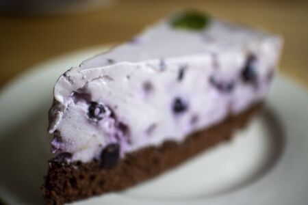 closeup of a blueberry cakeの写真素材