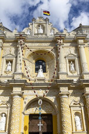 church in antigua in guatemalaの写真素材