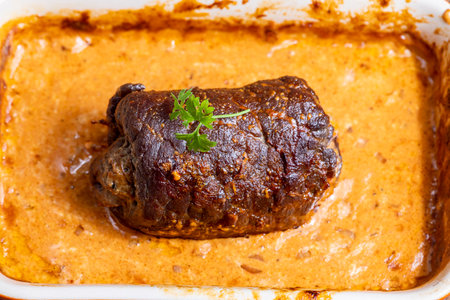 German meat roulade in a casseroleの写真素材