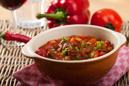 Hungarian goulash in a bowlの写真素材