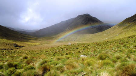 Ecuador, natural landscape of the Andes  rainbow  の写真素材