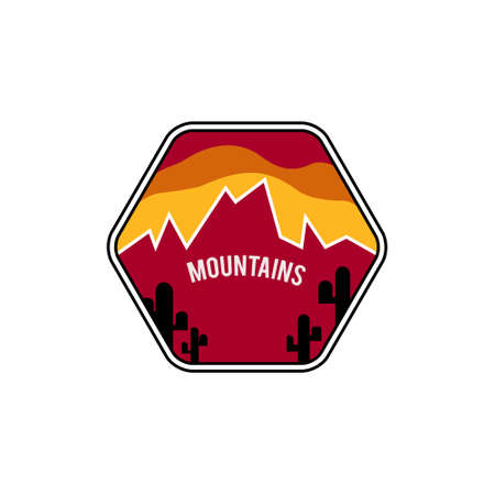Design ilustration mountain in the desert premium vectorのイラスト素材