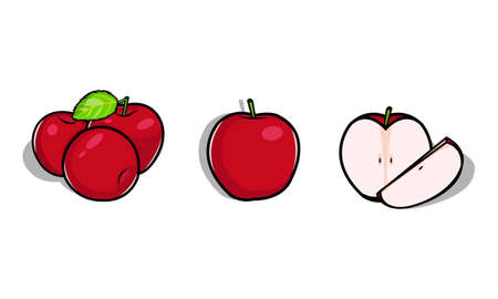 Illustration vector graphic of fresh apple.Fit for children's drawings, decorations, etcのイラスト素材