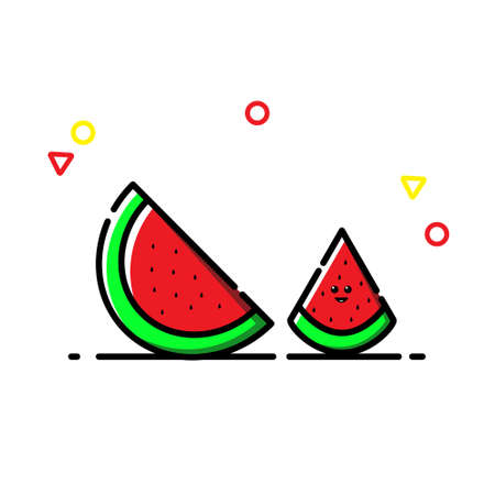 watermelon icon,fruit icon vector illustration,fresh watermelonのイラスト素材