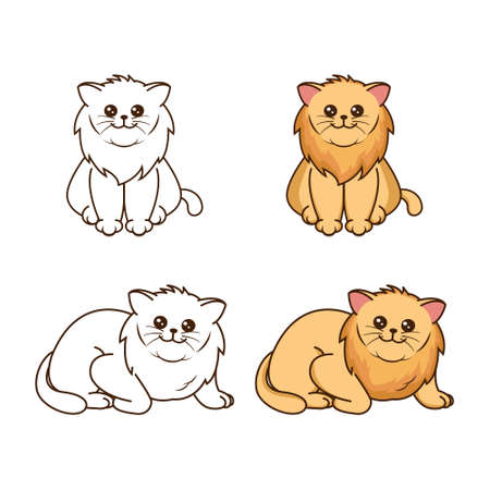 illustration vector graphic of cute lion.good for your mascot icon,coloring book etcのイラスト素材