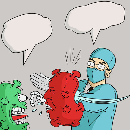 illustration vector graphic of doctor slap virus