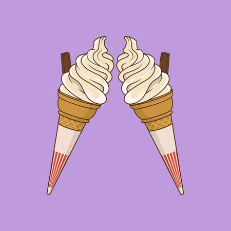 illustration vector graphic of ice cream, fit for food menu illustrations, kitchen paintings, children's drawings, wallpapers, etcのイラスト素材